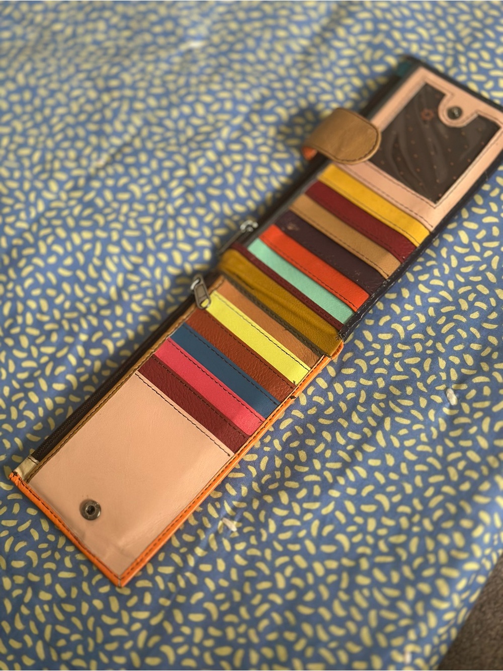 Soruka Genuine Leather Long Wallet with Colorful Compartments GUC - Picture 4 of 9
